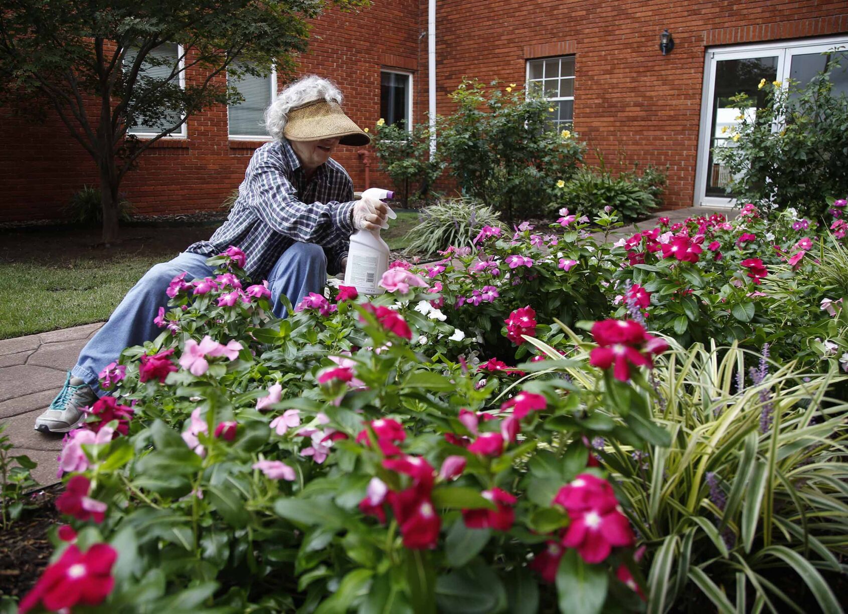 Tending to the flowers